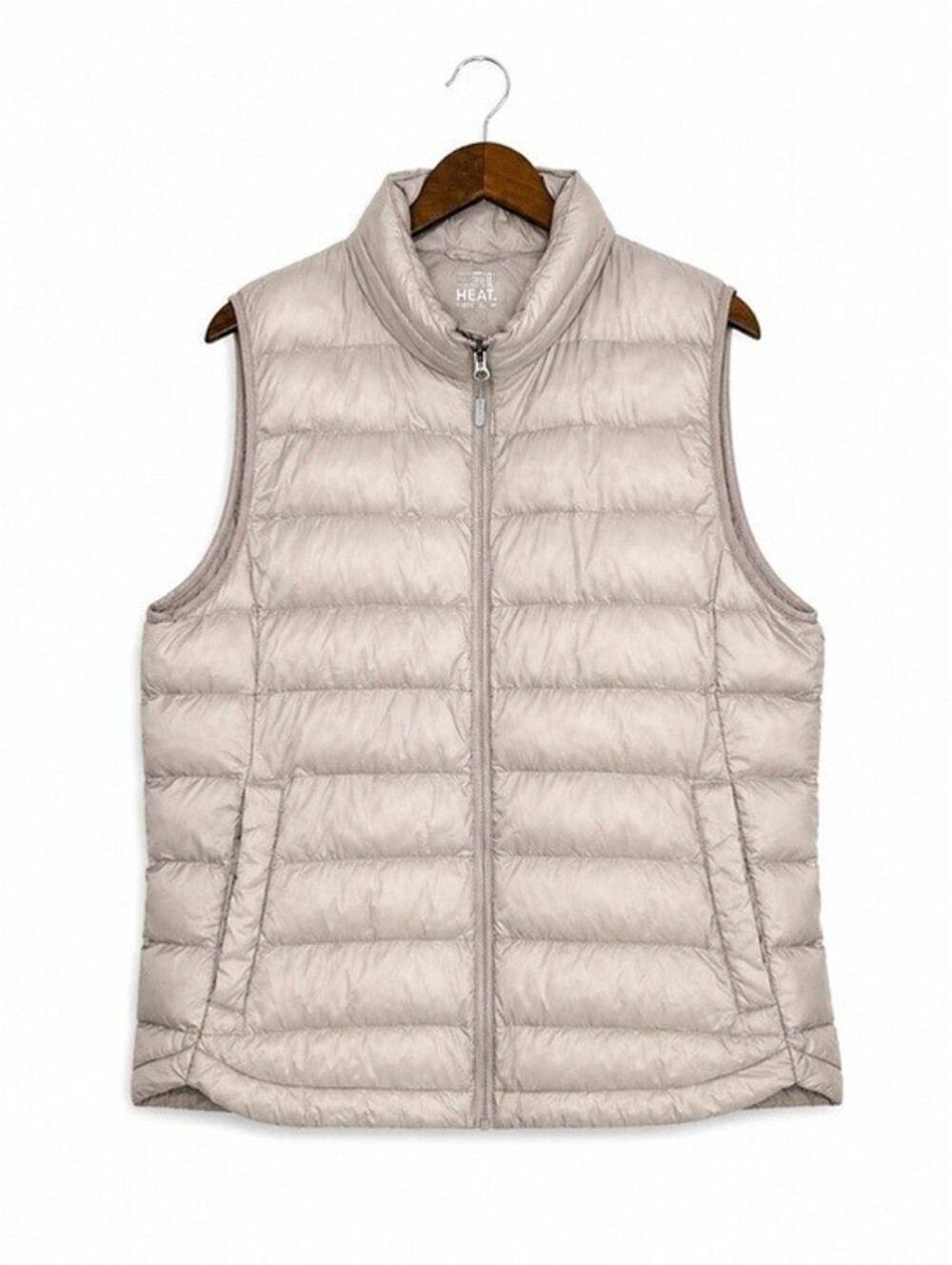 32 Degrees Heat Lightweight Quilted Puffer Vest Size XL Women's Full ZIp Beige